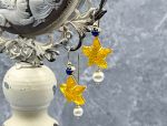 TAGLIAMONTE Designs (SH563-Amber) 925SS/YGP Venetian Cameo Earrings *Sea Life Collection*Reg.$225