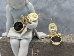 TAGLIAMONTE Designs (2209E) 925SS/YGP Onyx Cameo Earrings *Roman Coin, Mercury*Reg.$280