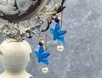 TAGLIAMONTE Designs (SH563-Blue) 925SS/YGP Venetian Cameo Earrings *Sea Life Collection*Reg.$225