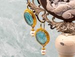 TAGLIAMONTE Designs (2175E) 925SS/YGP Venetian Earrings *Ceres*Reg.$260