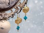 TAGLIAMONTE Designs (SH613-2) 925SS/YGP Cameo Earrings *Medusa*Reg.$150