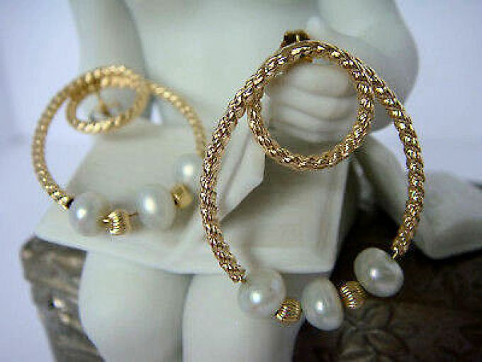 14K Yellow Gold + Freshwater Pearl Earrings (LDM2325)