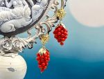 TAGLIAMONTE Designs (2054E) 925SS/YGP Coral Earrings*Reg.$190