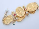 TAGLIAMONTE Designs (ORO-118) 18K Cameo Bracelet with *Rubies + Pearls* Reg.$4500