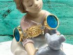 TAGLIAMONTE Designs (1688) 925SS/YGP Venetian Cameo Bracelet w/ *Blue Topaz*Cupid, Medusa*Reg.$450