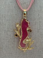 TAGLIAMONTE DESIGNS (ORO-116)18K YG Venetian Seahorse Sapphire and Pearl Pendant