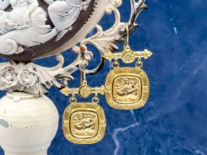 TAGLIAMONTE's Designs (RS463)925SS/YGP Cameo Earrings *Ages of Love*Reg.$250