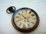 Authentic Models ~ SC058 ~Victorian "Pocket" Watch *Aged Brass* 2" x 3" x .5"