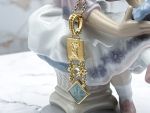 TAGLIAMONTE Designs (2338P) 925/YGP Venetian Cameo Pendant*Aquamarine*Psyche, Amore*Reg.$180