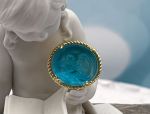 TAGLIAMONTE Designs (PN2612R-Aqua) 925SS/YGP Venetian Cameo Ring *Cupid*Size 6*Reg.$285