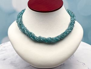 TAGLIAMONTE Designs (2113N) 925SS/YGP Blue Topaz Multi Chain Necklace*Reg.$450