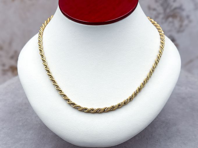 (LD4005N) 18K Solid Rope Necklace*BOLD*30.7Gms*Reg.$5000