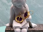 TAGLIAMONTE Designs (2119E) 925SS/YGP Venetian Cameo Earrings *Medusa*Reg.$250