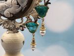 TAGLIAMONTE Designs (2124E) 925SS/YGP Venetian Cameo Earrings*Medusa*Reg.$250