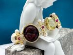 TAGLIAMONTE Design(PN2723B) 925SS/YGP Venetian Cameo Bracelet *Lemon Qtz*Reg.$500