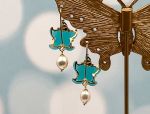 TAGLIAMONTE Designs (2073E) 925SS/YGP Venetian Cameo Earrings*Sea Life*Reg.$185