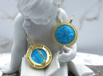 TAGLIAMONTE Designs (2380E) 925SS/YGP Magnesite Cameo Earrings*Ceres*Reg.$450