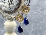 TAGLIAMONTE Designs (SH151E) 925SS/YGP Cameo Drop Earrings w/ Lapis *Aurora w Chariot*Reg.$280