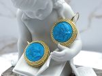 TAGLIAMONTE Designs (2380E) 925SS/YGP Magnesite Cameo Earrings*Ceres*Reg.$450