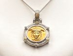 TAGLIAMONTE Designs (1755) 925SS/ 18K Cameo Necklace *Medusa*Reg.$650*