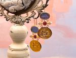 TAGLIAMONTE Designs (SH331-Blue) 18K Venetian Cameo Earrings w/ Pearls *Reg.$2500