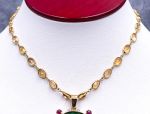 TAGLIAMONTE Designs (LDM7501) 18K Venetian Cameo Necklace with *Rubies+ Citrines* Medusa*