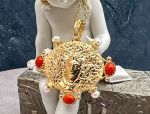 TAGLIAMONTE Designs (SH644) 18K Cameo Pendant w/ Coral *Medusa* Reg.$3200
