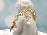 TAGLIAMONTE Designs (SH309B-Red) 925SS/YGP Venetian Intaglio Charm Bracelet *Androcle,Lion*Reg.$350